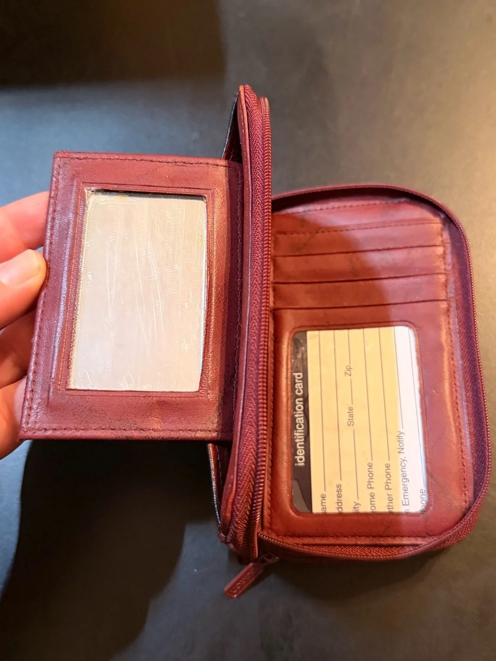 Buxton Heiress Double Zip Organizer Wallet Mahogany New w/o Tags